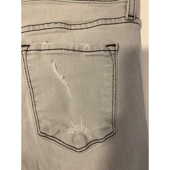 Flying Monkey Platinum Gray Distressed Hem Skinny Jeans See‎ Measurements - Picture 7 of 9